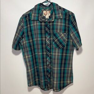 OP Green and Blue Plaid Button Down Shirt